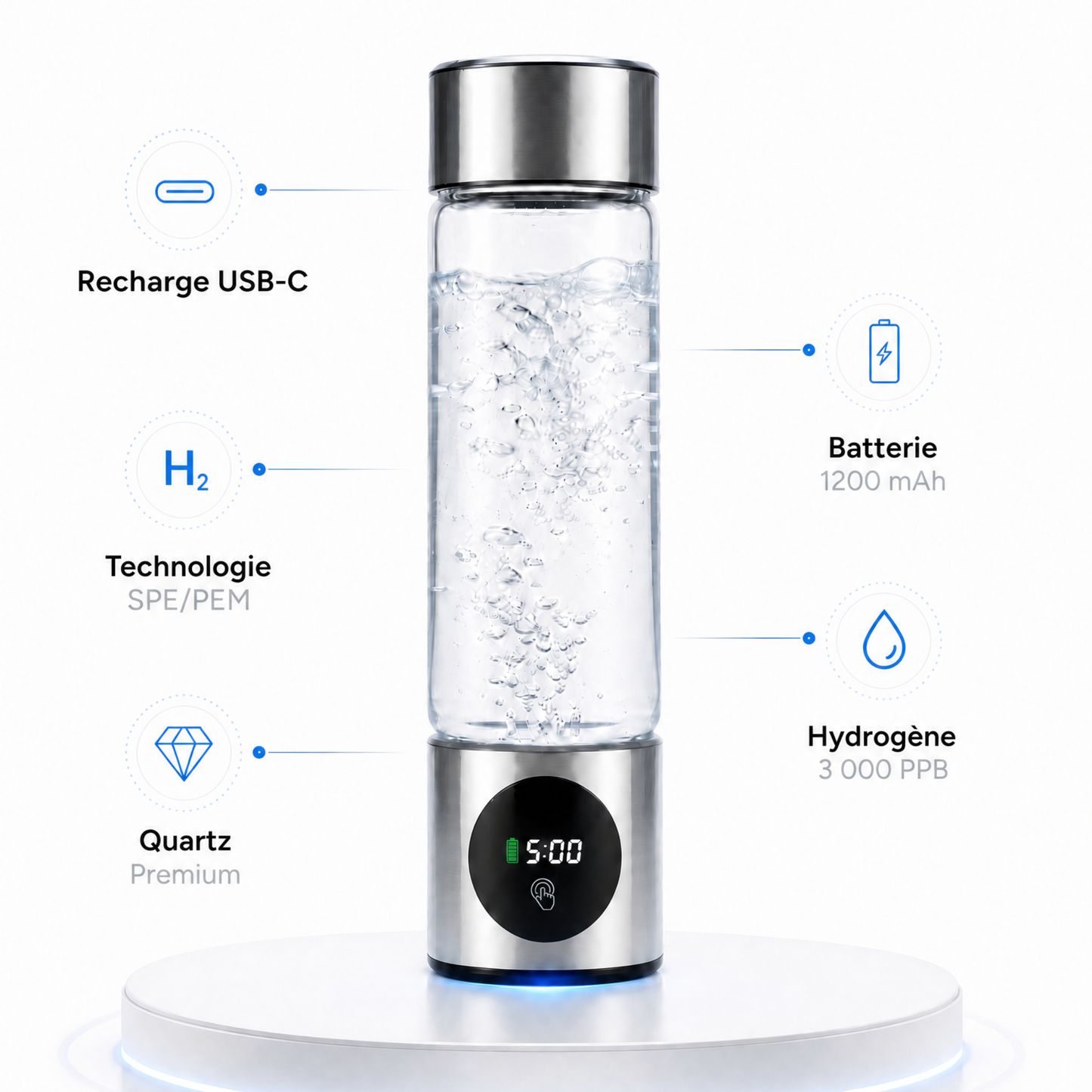 Vattenyx™ Intelligent Hydrogen Water Bottle